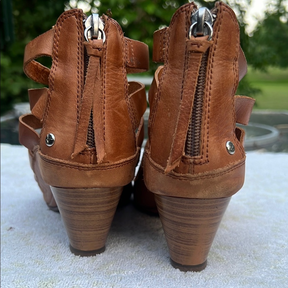 PIKOLINOS Brown leather strappy Gladiator Heels size 37 (6.5 to 7) - Picture 5 of 9
